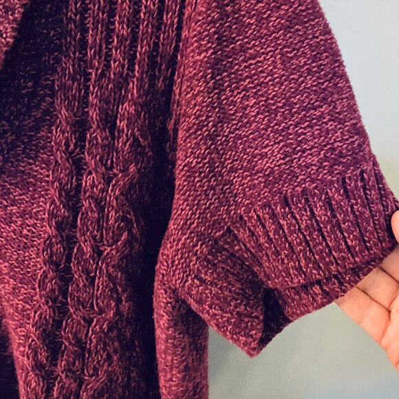🙂Christopher & Banks Womens Purple Short Sleeve Button Sweater Cardigan, Large - Picture 6 of 8